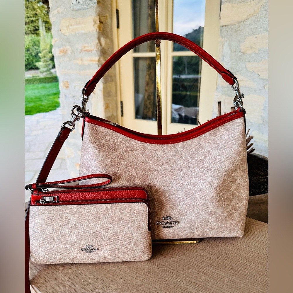 Coach Red and Cream Women's Bag Set